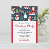 Kerstfeest Uitnodiging hert kerstman (Staand voorkant)