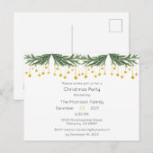 Kerstfeest Uitnodiging, Kerst Uitnodiging Ansichtk (Voorkant / Achterkant)