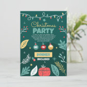 Kerstfeest Uitnodiging, Kerstfeest Uitnodiging  (Staand voorkant)