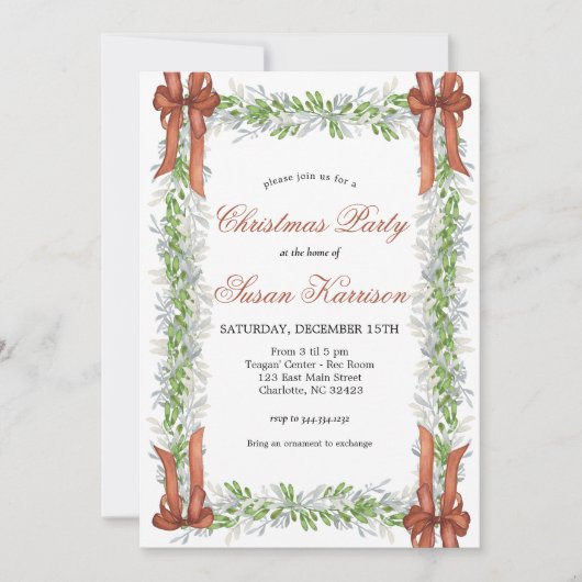 Kerstfeest uitnodiging Koperbogen (Voorkant)