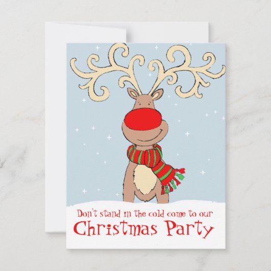 Kerstfeest uitnodiging lichtblauw (Voorkant)