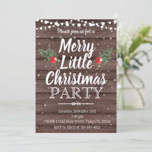 Kerstfeest Uitnodiging Merry kerfeest (Staand voorkant)