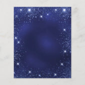 Kerstfeest uitnodiging met blauwe glitters voor ee (Achterkant)