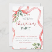 Kerstfeest Uitnodiging met Holiday Holly (Voorkant)