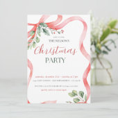 Kerstfeest Uitnodiging met Holiday Holly (Staand voorkant)