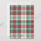 Kerstfeest Uitnodiging met Strik | Gingham (Achterkant)