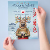 Kerstfeest Uitnodiging | Rendier Flyer (Hand)