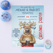 Kerstfeest Uitnodiging | Rendier Flyer (Enkel)