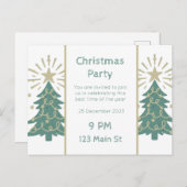 Kerstfeest uitnodiging sjabloon Aanpasbaar (Voorkant / Achterkant)