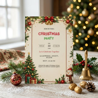 Kerstfeest Uitnodiging Vakantie Viering