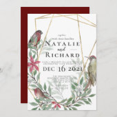 Kerstfeest-uitnodiging voor bruiloft kaart (Voorkant / Achterkant)