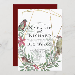 Kerstfeest-uitnodiging voor bruiloft kaart