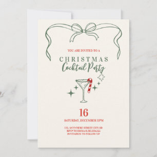 kerstfeest uitnodiging voor cocktailparty met krab