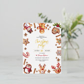 Kerstfeest uitnodiging voor een gingerbread feestj (Staand Voorkant)