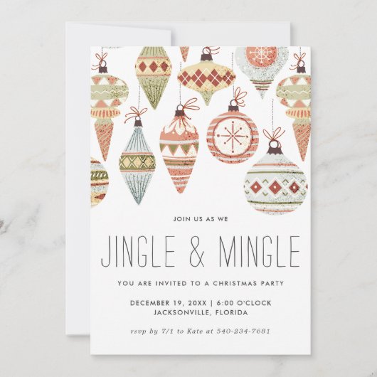 Kerstfeest Uitnodiging voor Jingle & Mingle (Voorkant)