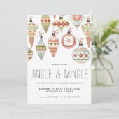 Kerstfeest Uitnodiging voor Jingle & Mingle (Staand voorkant)