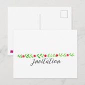 Kerstfeest Uitnodiging, waterverf kerst Briefkaart (Voorkant / Achterkant)