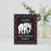 Kerstfeest Uitnodiging Witte Olifant (Staand voorkant)