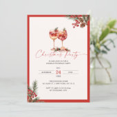 Kerstfeest Vakantie Cocktails Kaart (Staand voorkant)