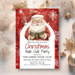 Kerstfeest van de Red Santa Book Club Kaart