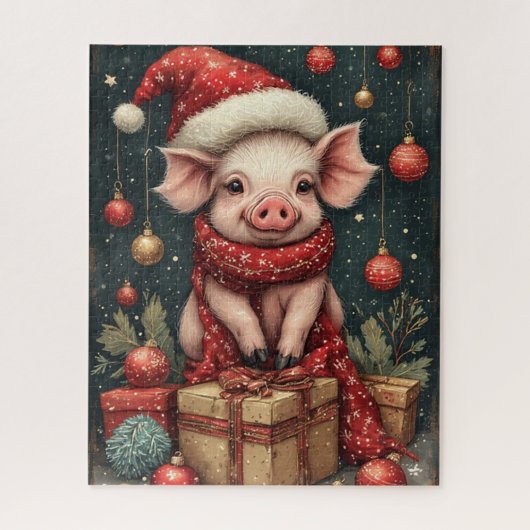 Kerstfeest Varken Puzzel (Verticaal)