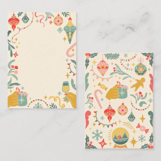 Kerstfeest versiering uitnodiging (Voorkant / Achterkant)