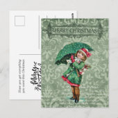  kerstfeest Victoriaans meisje collage Briefkaart (Voorkant / Achterkant)