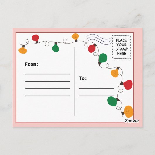 Kerstfeest vieren briefkaart (Achterkant)