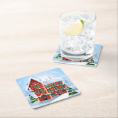 Kerstfeest Vierkante Kartonnen Onderzetter (Insitu)