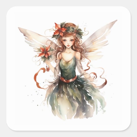 kerstfeest vierkante sticker (Voorkant)