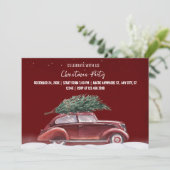 Kerstfeest Vintage auto Kaart (Staand voorkant)