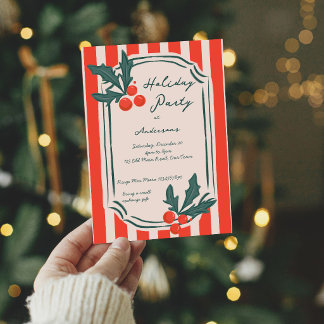 Kerstfeest vintage retro strepen kerstmis kaart