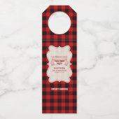 Kerstfeest voor houthakkers Rood geruite buffel Ho Flessenhanger (Voorkant)