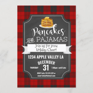 kerstfeest voor pannenkoeken en pyjama's kaart
