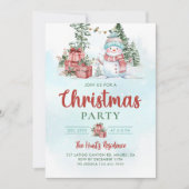 Kerstfeest voor sneeuwman kaart (Voorkant)