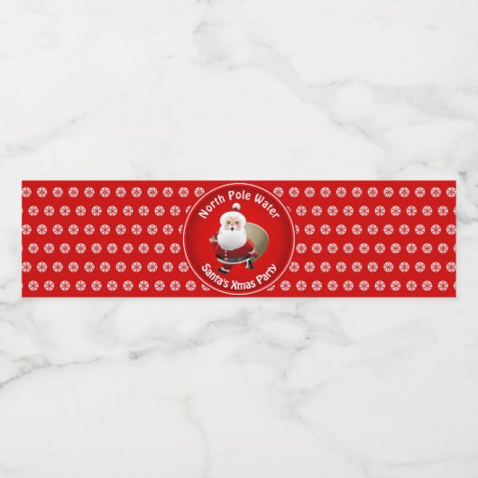 Kerstfeest Waterfles Etiket (Enkel label)