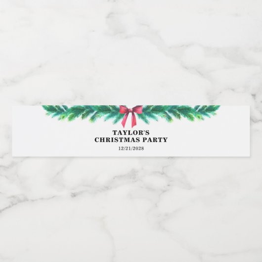 kerstfeest waterfles etiket (Enkel label)