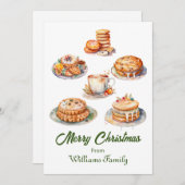 Kerstfeest Waterverf Feestdagenkaart (Voorkant / Achterkant)