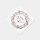 Kerstfeest Waterverf krans Servet (Hoek)