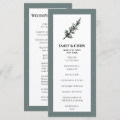 kerstfeest | Waterverf Winter Wedding Ceremonie Programma (Voorkant / Achterkant)