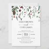 kerstfeest | Waterverf winterbruiloft van Elegant Kaart (Voorkant)