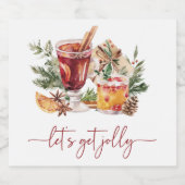 Kerstfeest Wijnfles Etiket (Enkel label)