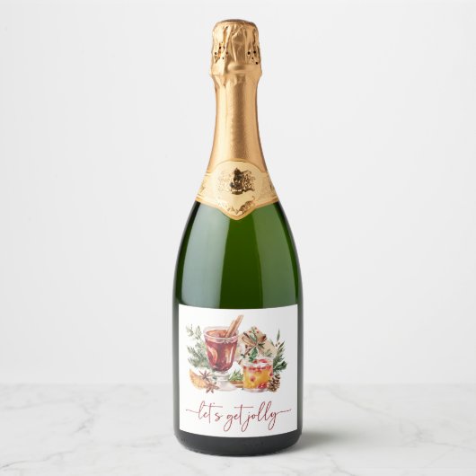 Kerstfeest Wijnfles Etiket (Voorkant)