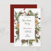 Kerstfeest Winter Botanische Uitnodiging (Voorkant / Achterkant)