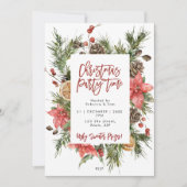 Kerstfeest winter gebladerte uitnodiging (Voorkant)