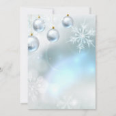 KERSTFEEST Winter Sneeuw Sneeuwvlokken Blauw Zilve Kaart (Achterkant)