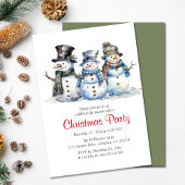 Kerstfeest Winter Sneeuwman Vakantie uitnodiging