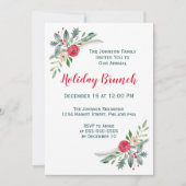 Kerstfeest WinterFlorals en Holly Kaart (Voorkant)