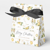 Kerstfeest Wit & Goud Elegante Luxe Bedankdoosjes (Voorkant Zijde)