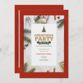 Kerstfeest Witte Eiken Uitnodiging (Voorkant / Achterkant)